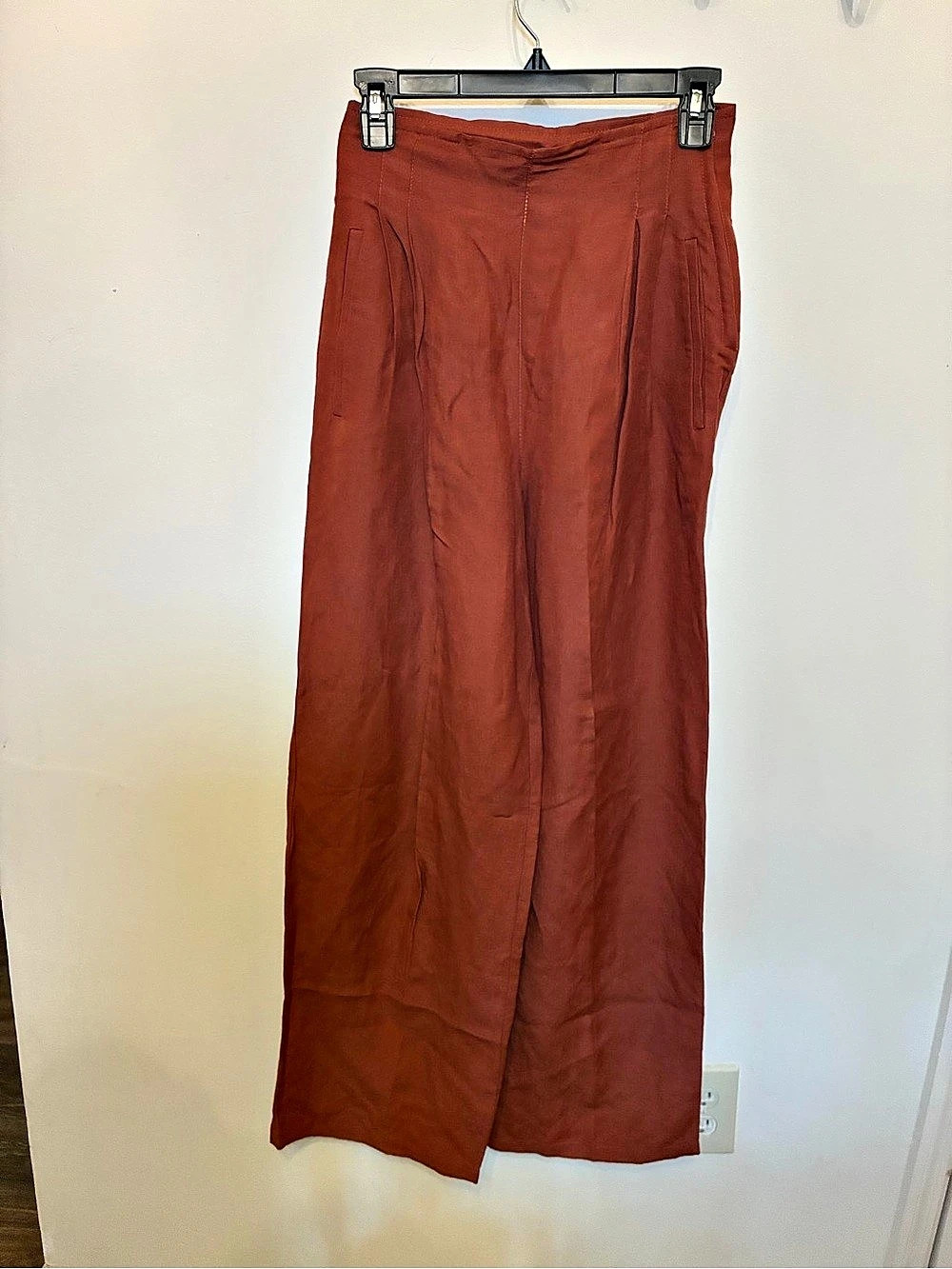 Etro Wide Leg Linen Pants in Brown Size Medium